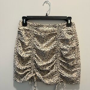 Leopard Print Ruched Skirt